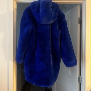 Moose Knuckles Royal Blue Faux Fur Coat